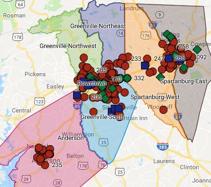 Greenville-Spartanburg Map
