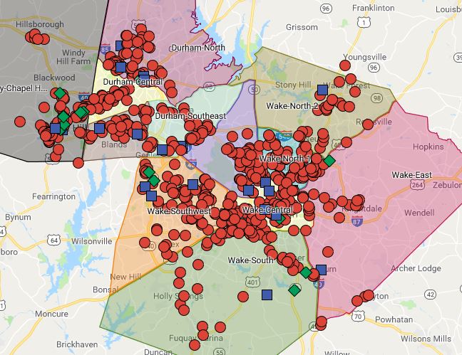 Raleigh-Durham-Chapel Hill Map