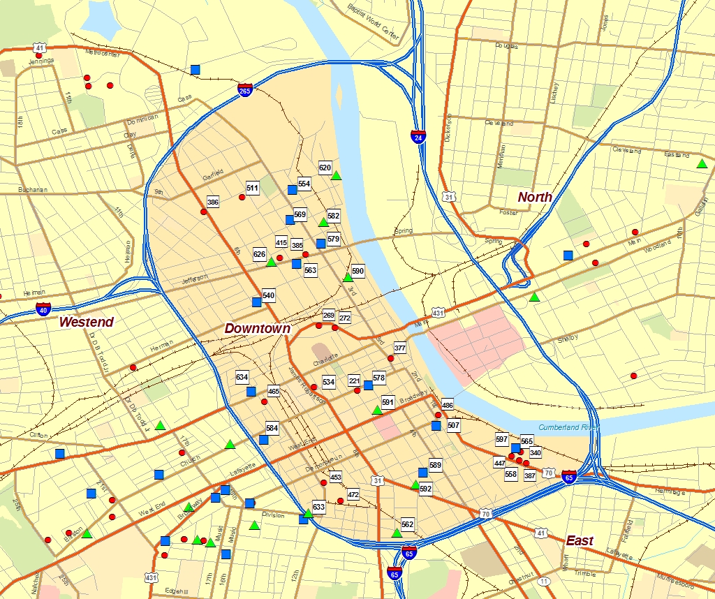 Printable Map Of Downtown Nashville